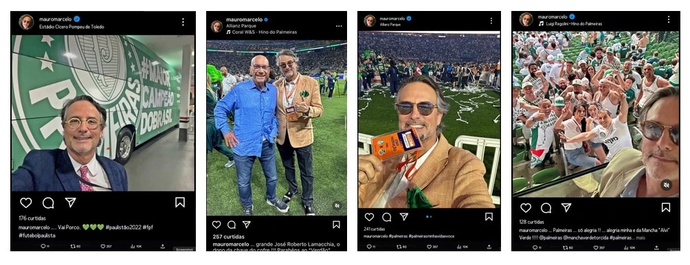 Textor republicou fotos de auditor do STJD relacionadas com o Palmeiras (Foto: Reprodu&ccedil;&atilde;o/Site John Textor)