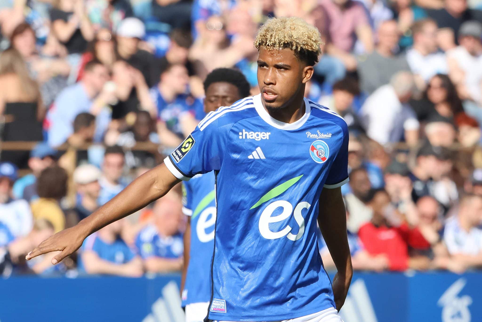 ANDREY NASCIMENTO SANTOS, Strasburgo, Ligue 1, 2023-24, Racing Strasbourg vs Stade de Reims 3-1, 13-04-2024, Azione, Act