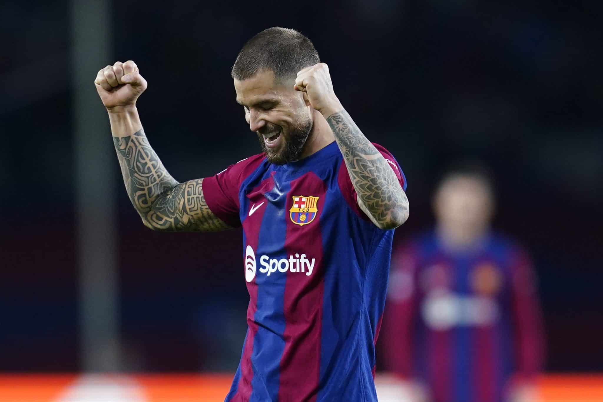 I&ntilde;igo Martinez comemora gol pelo Barcelona (Foto: Icon sport)