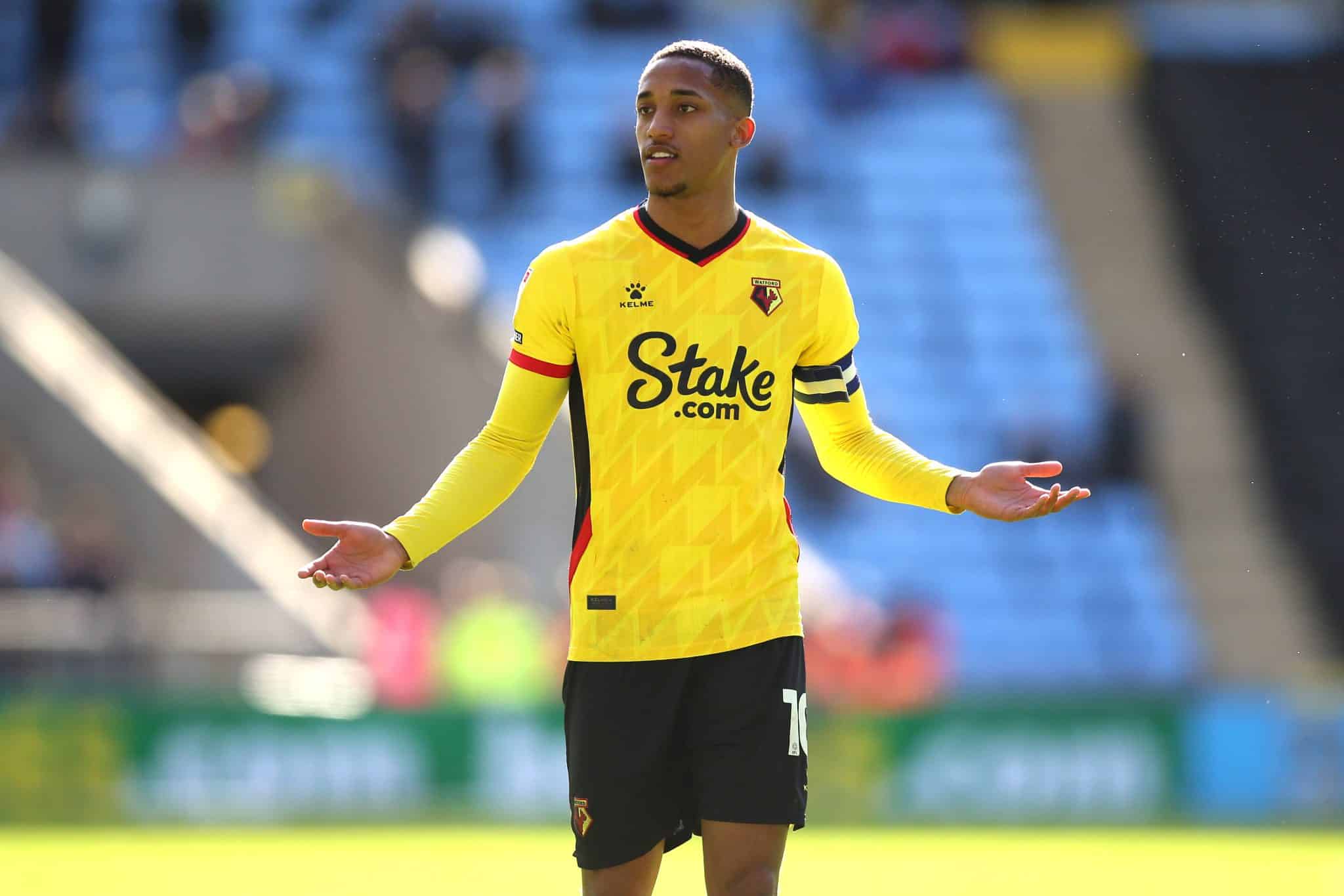 Coventry City v Watford &ndash; Sky Bet Championship &ndash; Coventry Building Society Arena Watford s Joao Pedro reacts during the