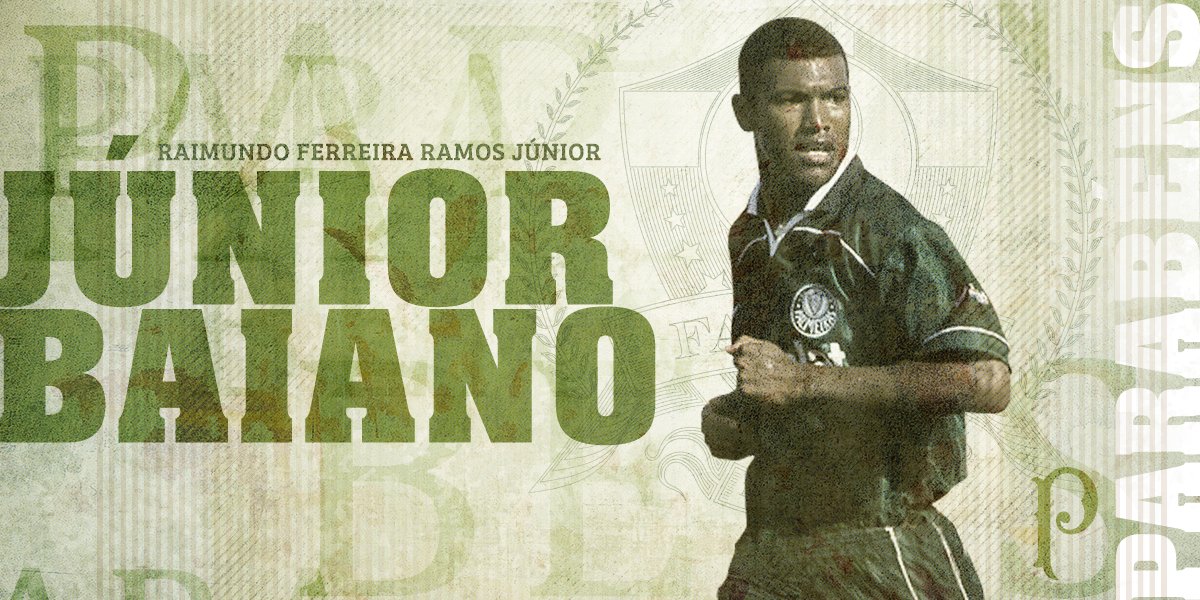 Arte produzida pelo Palmeiras no anivers&aacute;rio de J&uacute;nior Baiano