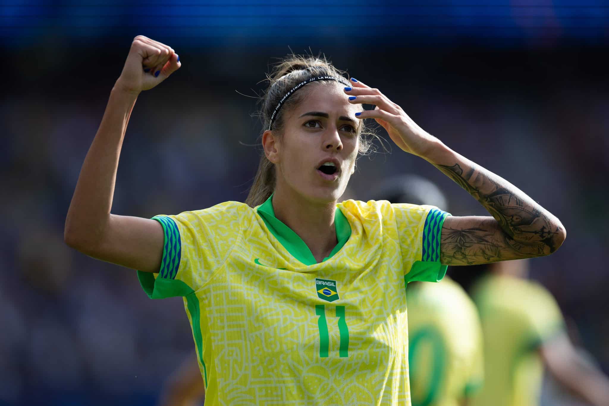 Jheniffer comemora gol pelo Brasil na Olimp&iacute;ada (Foto: IMAGO / Sports Press Photo)