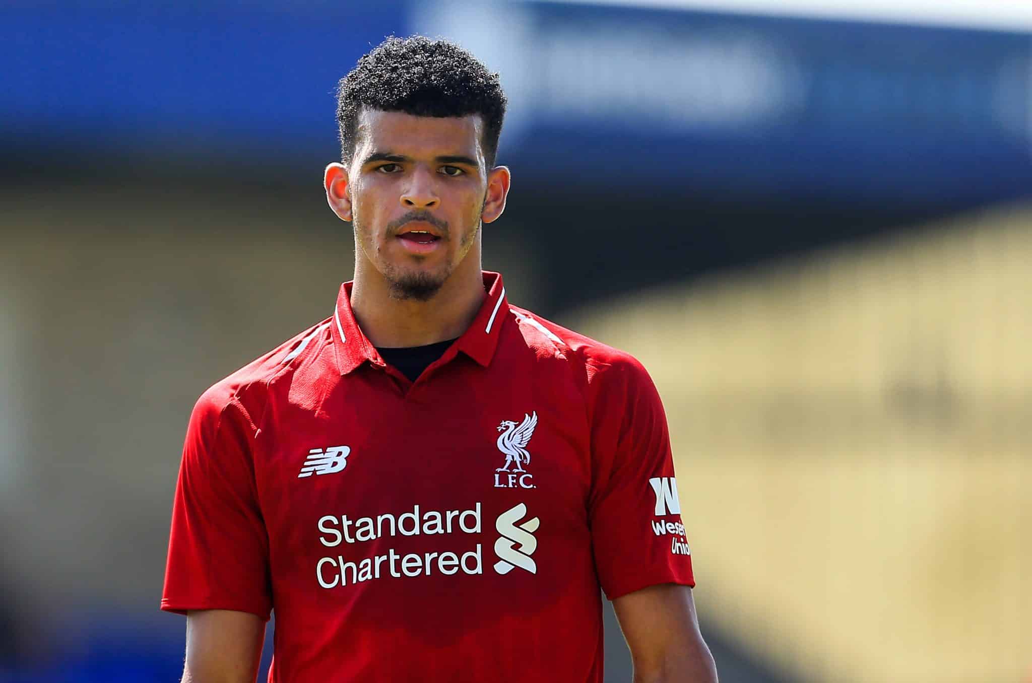 Dominic Solanke em a&ccedil;&atilde;o pelo Liverpool, em 2018. Foto: Icon Sport 