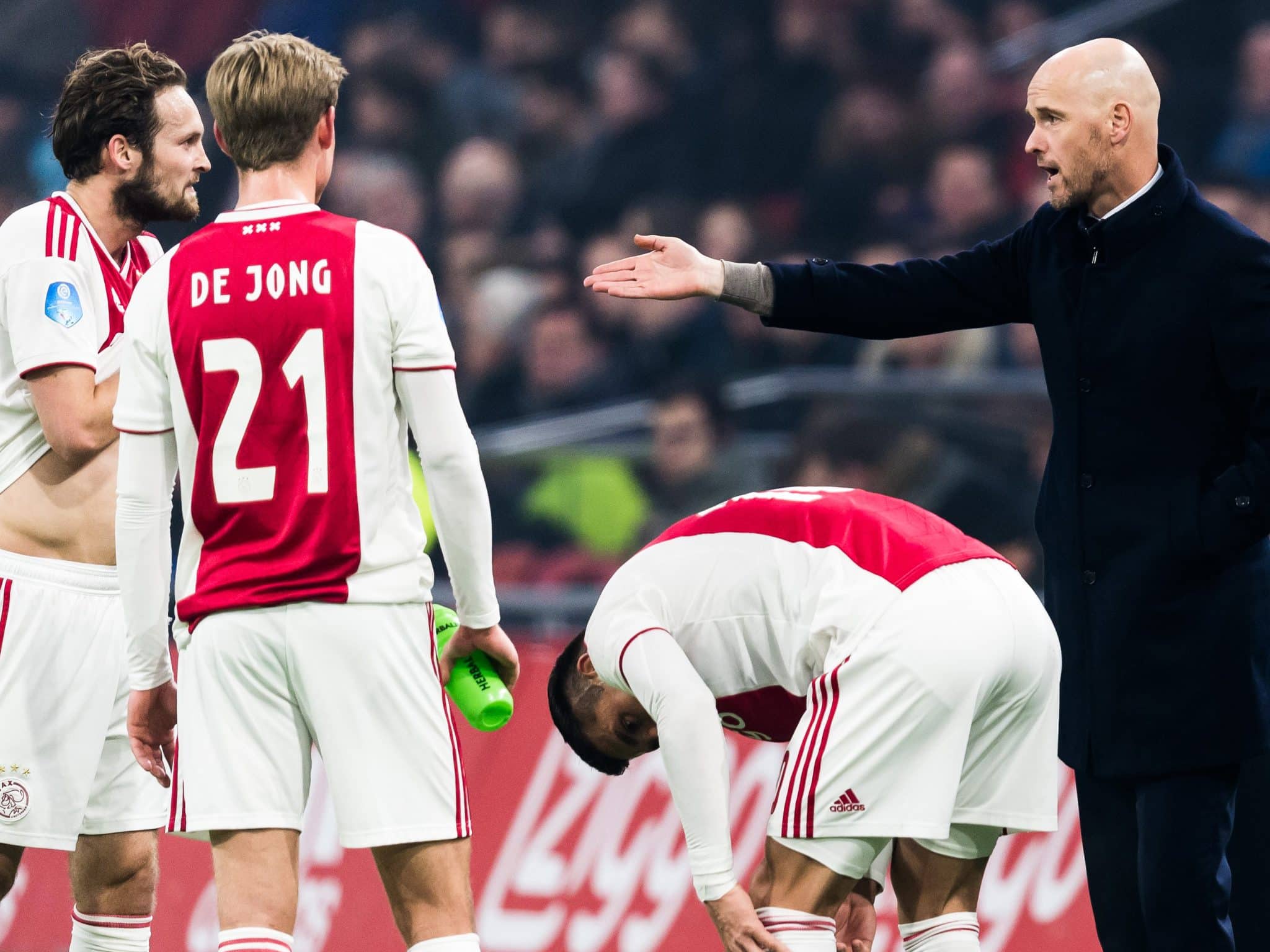 De Jong e Ten Hag nos tempos de Ajax. Foto: Icon Sport