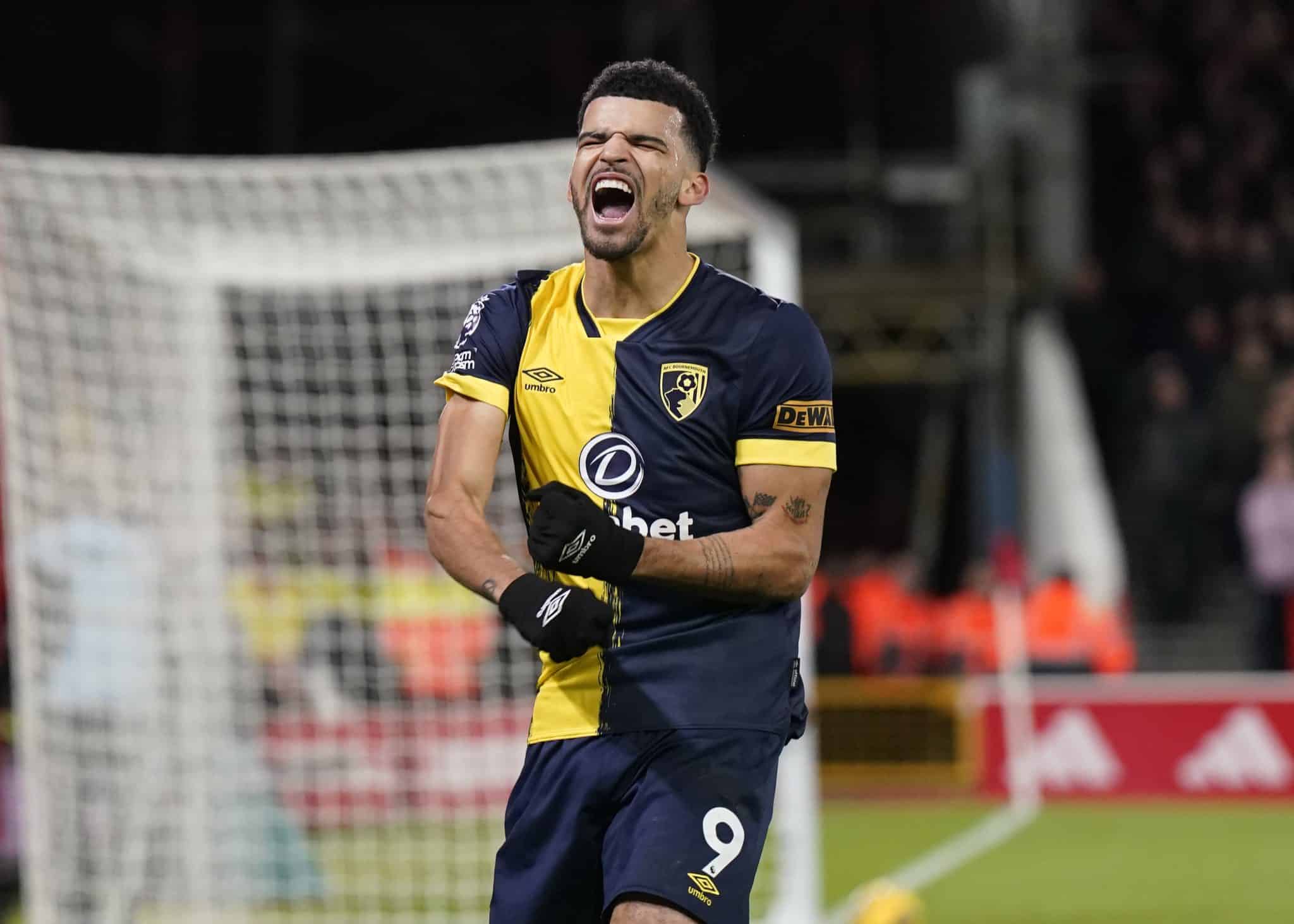 Solanke celebra gol pelo Bournemouth