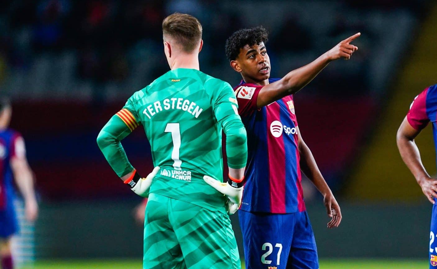 Ter Stegen d&aacute; conselhos para Lamine Yamal n&atilde;o decepcionar no Barcelona
