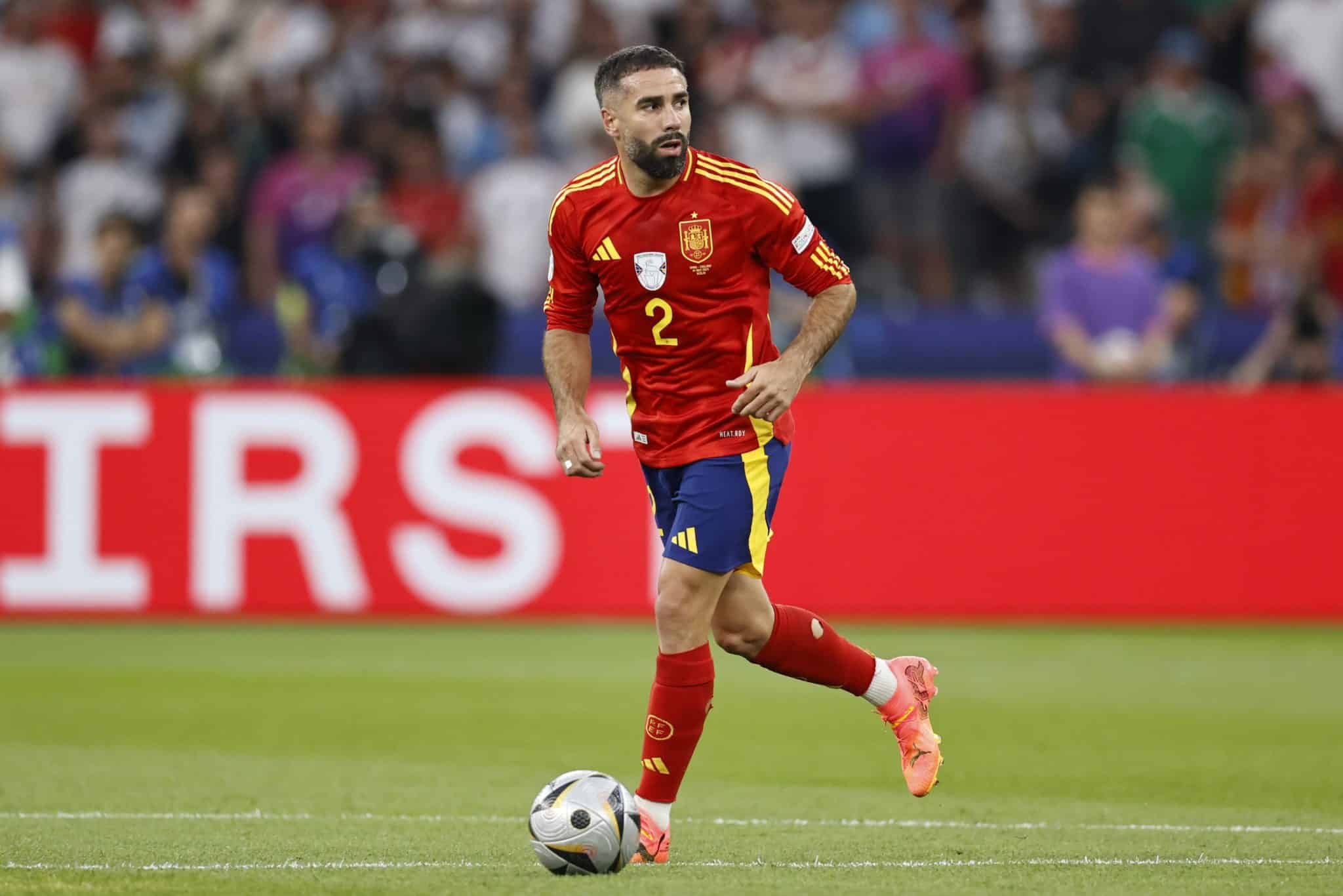 Dani Carvajal foi campe&atilde;o da Euro 2024 com a Sele&ccedil;&atilde;o Espanhola. Foto: Icon Sport