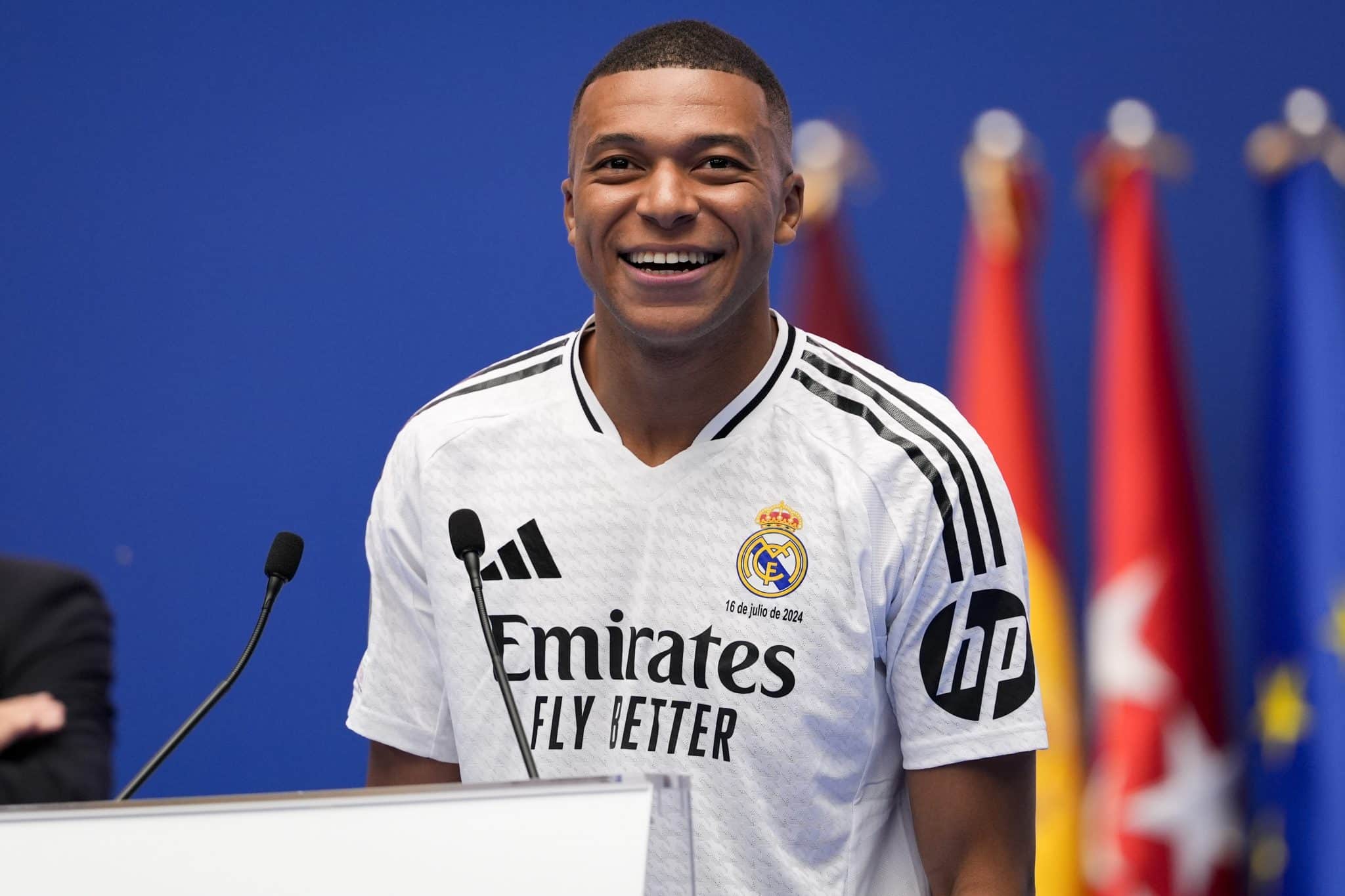 Presentation de Kylian Mbappe au Real Madrid 16/07/2024