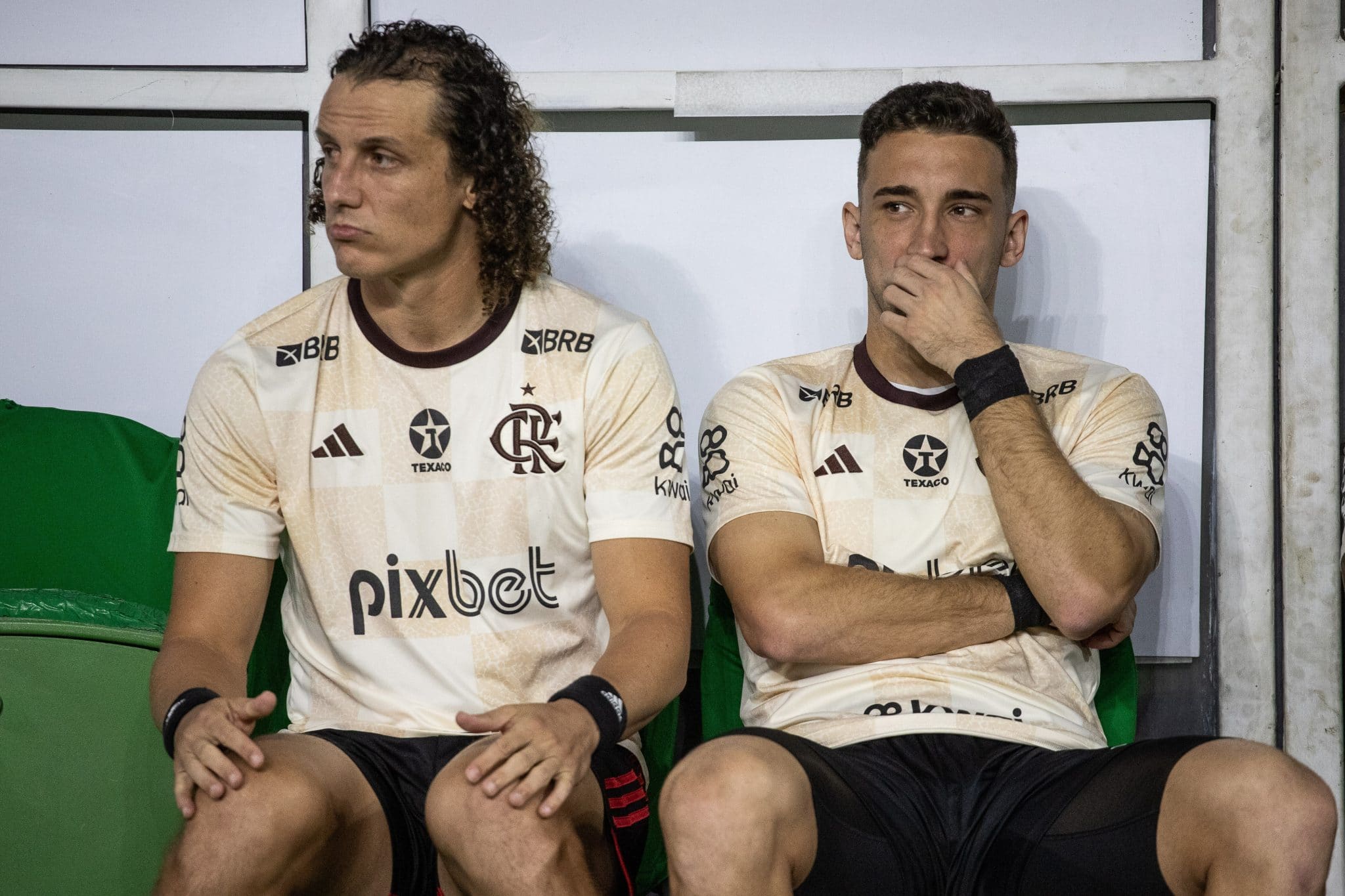 L&eacute;o Ortiz e David Luiz, do Flamengo