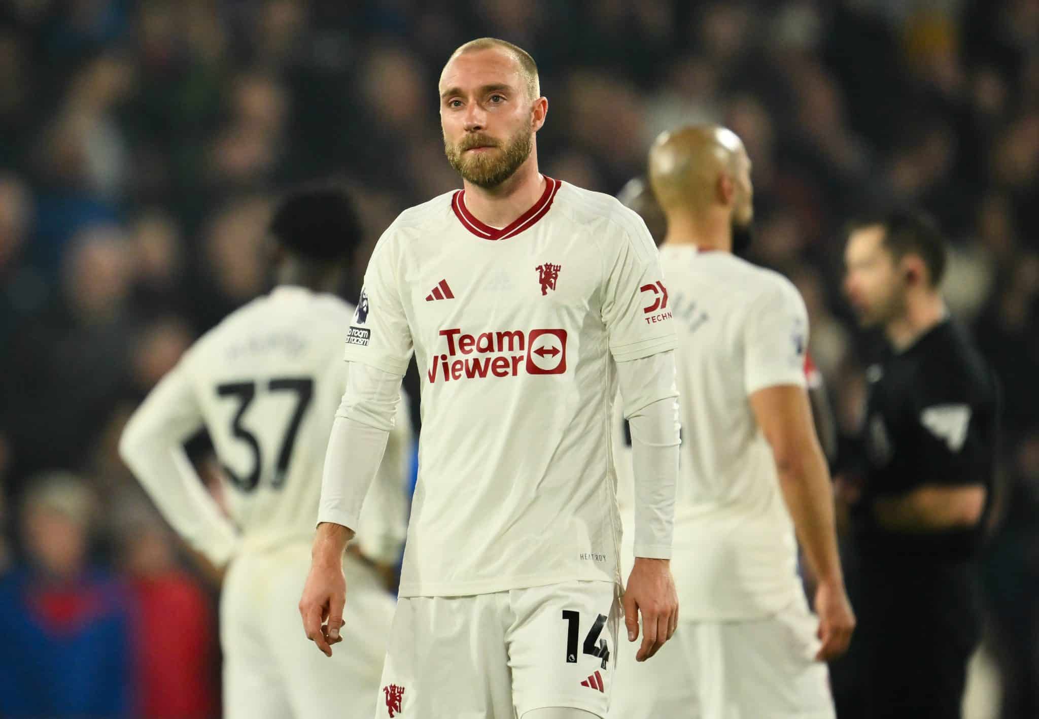 Eriksen durante jogo do Manchester United