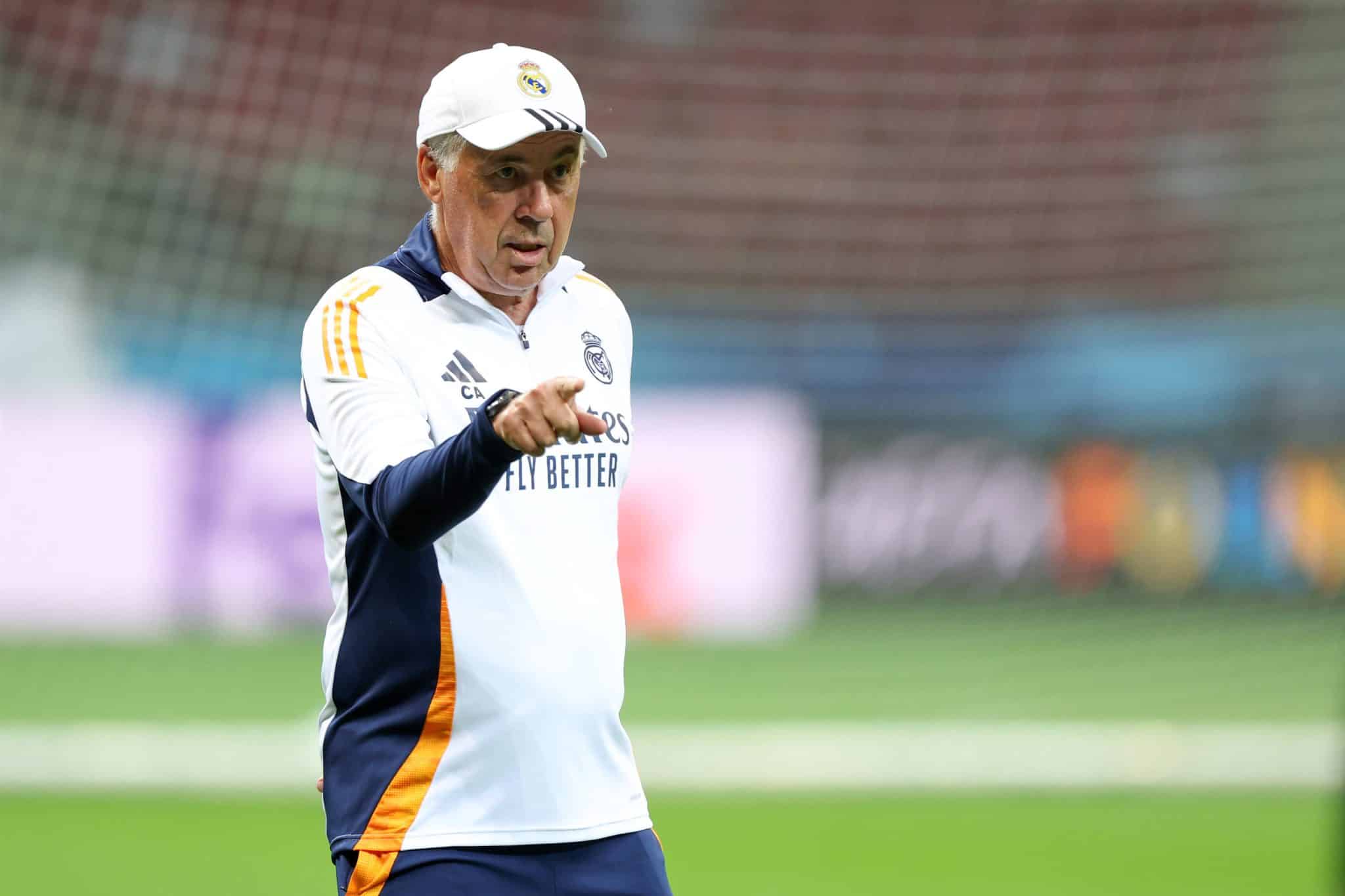 Ancelotti em treino do Real Madrid
