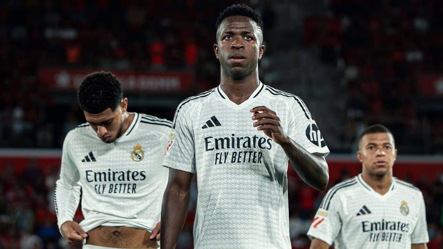 Jude Bellingham, Vinicius Jr. e Kylian Mbapp&eacute;, do Real Madrid Foto: (Imago)