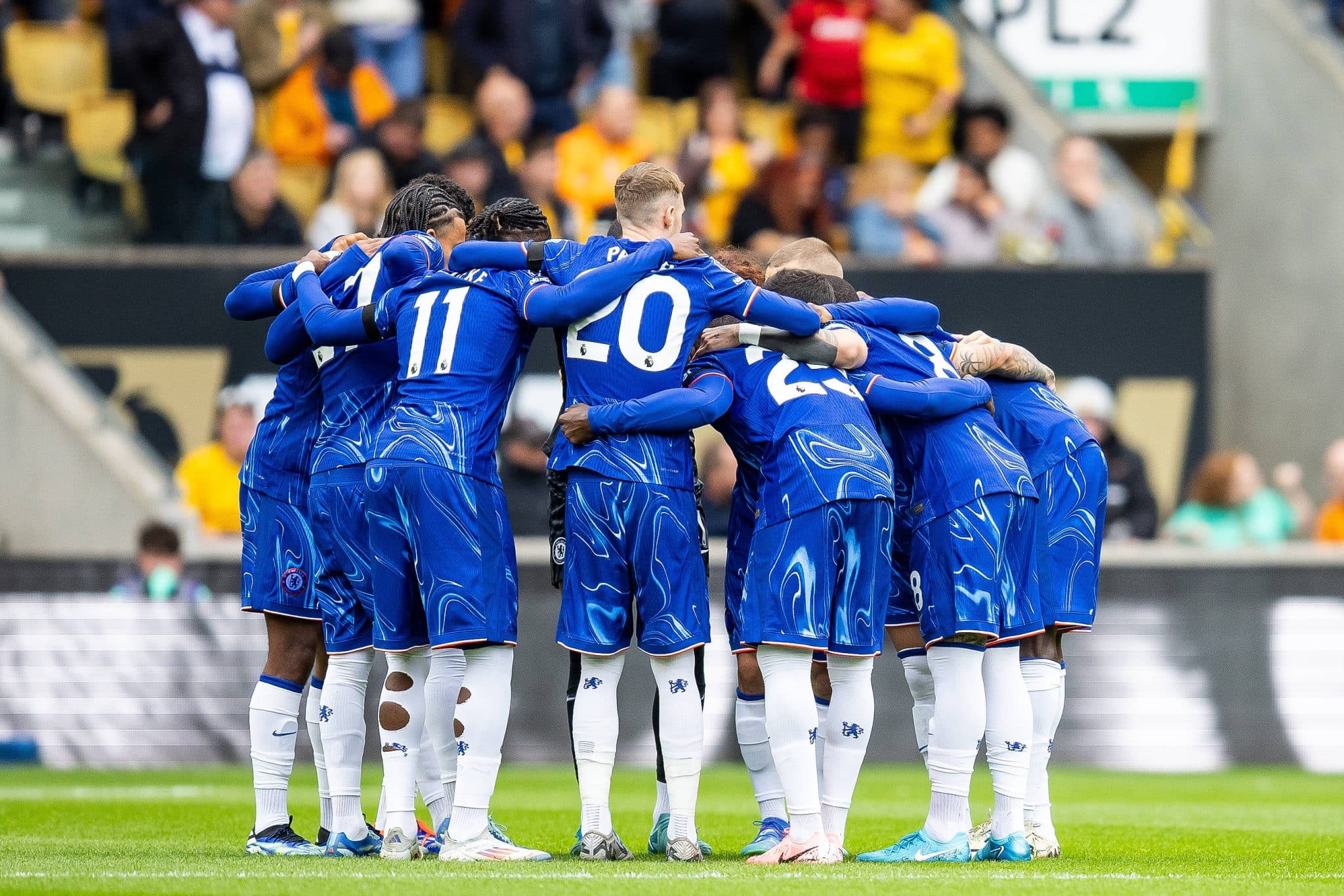Corrente do time do Chelsea antes da bola rolar