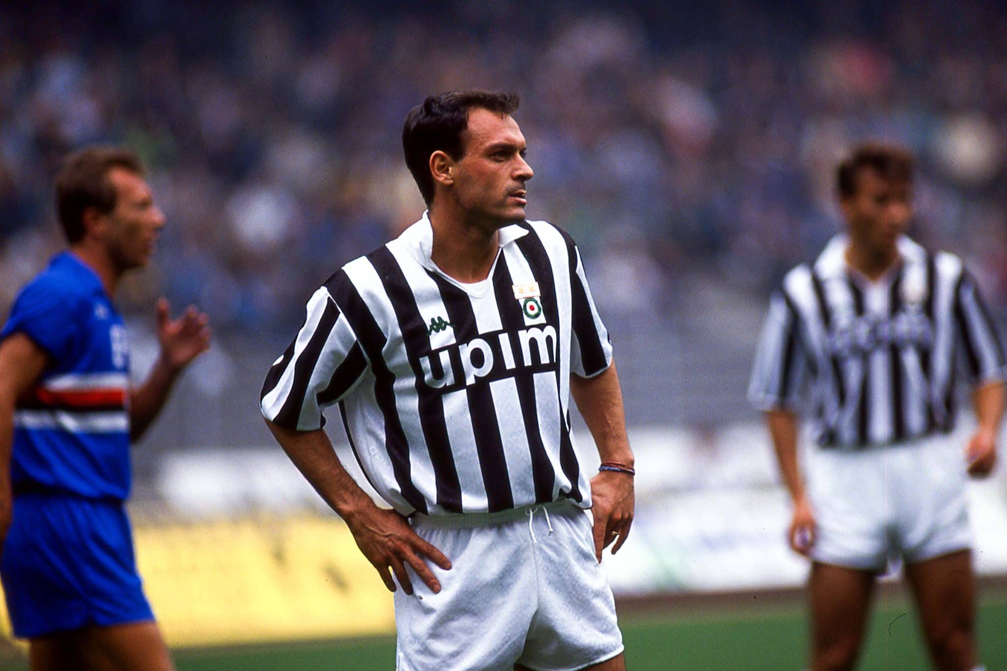 Salvatore Schillaci em a&ccedil;&atilde;o pela Juventus, 1990. Foto: Icon Sport