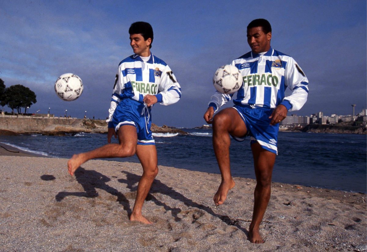 Bebeto e Mauro Silva eram a dupla de brasileiros do Deportivo La Coru&ntilde;a no come&ccedil;o da d&eacute;cada de 90. Foto: Icon Sport