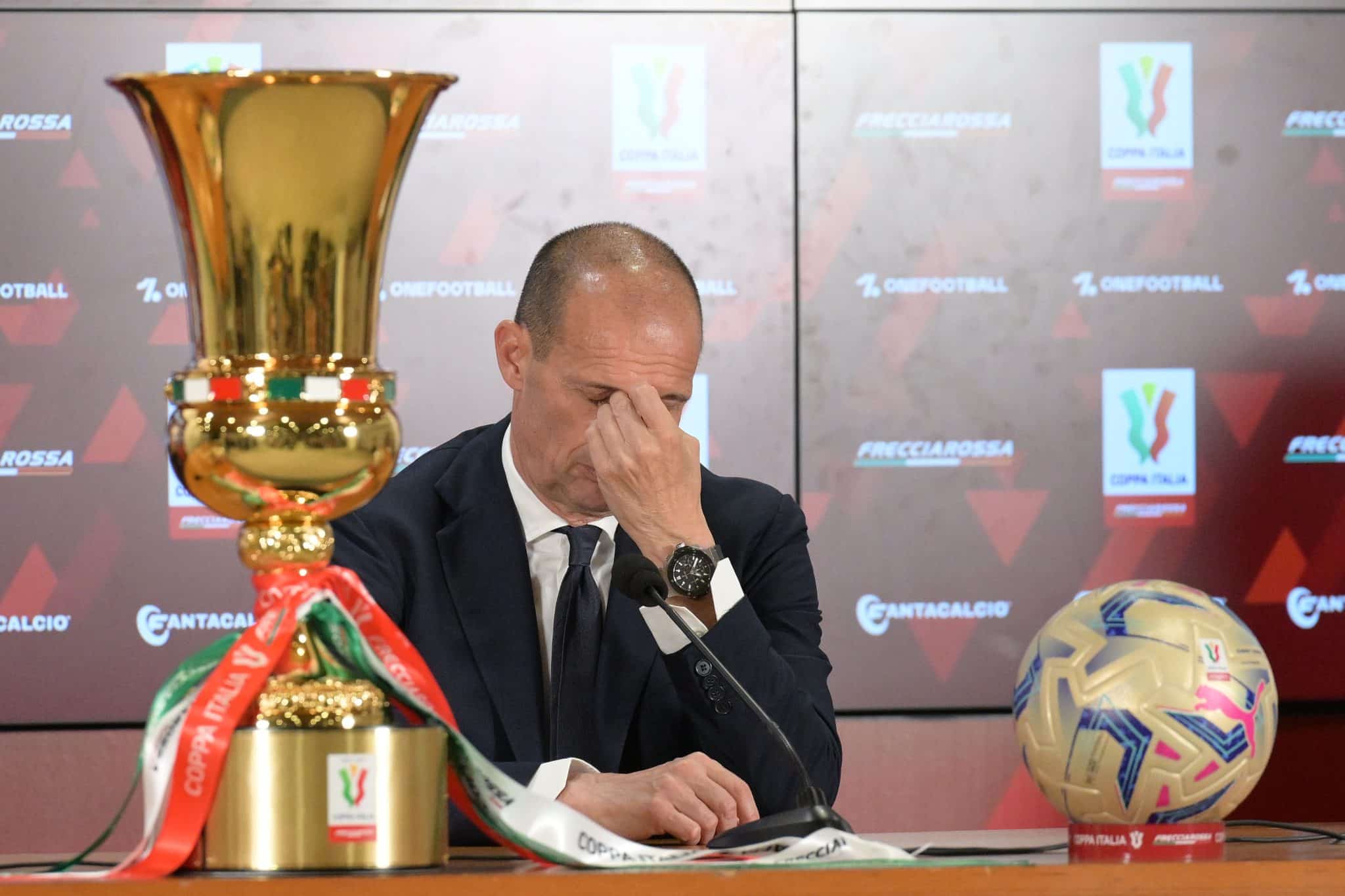 Apesar do t&iacute;tulo da Copa It&aacute;lia, Allegri foi desligado da Juventus por apresentar um comportamento incompat&iacute;vel com os valores do clube italiano. Foto: Icon Sport