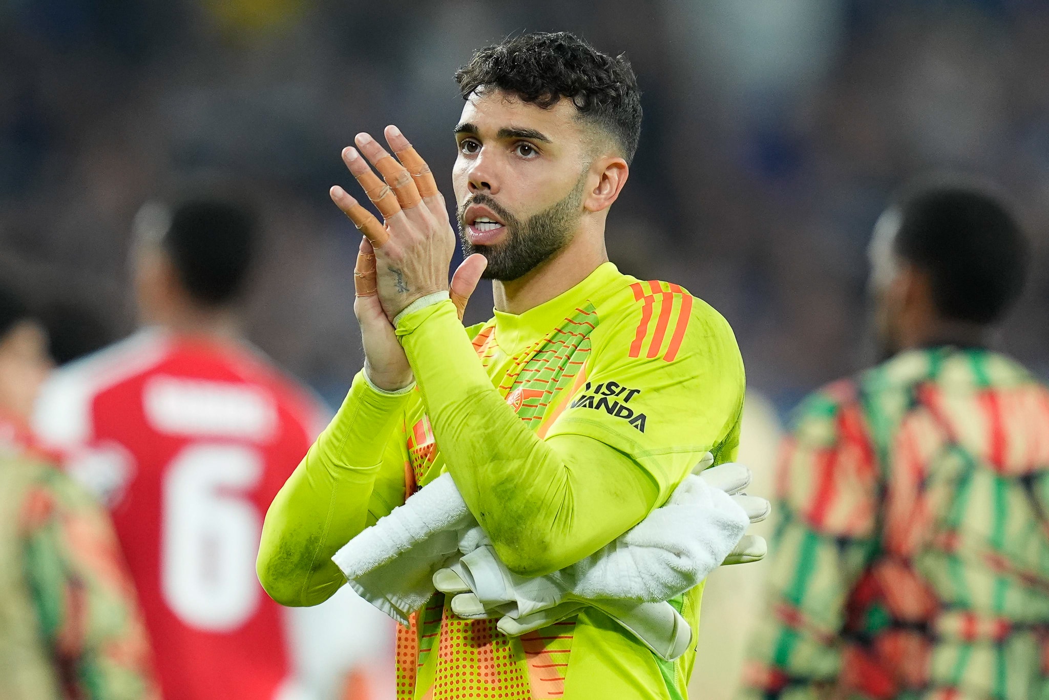 David Raya foi um dos destaques em Manchester City 2 x 2 Arsenal. Foto: Icon Sport