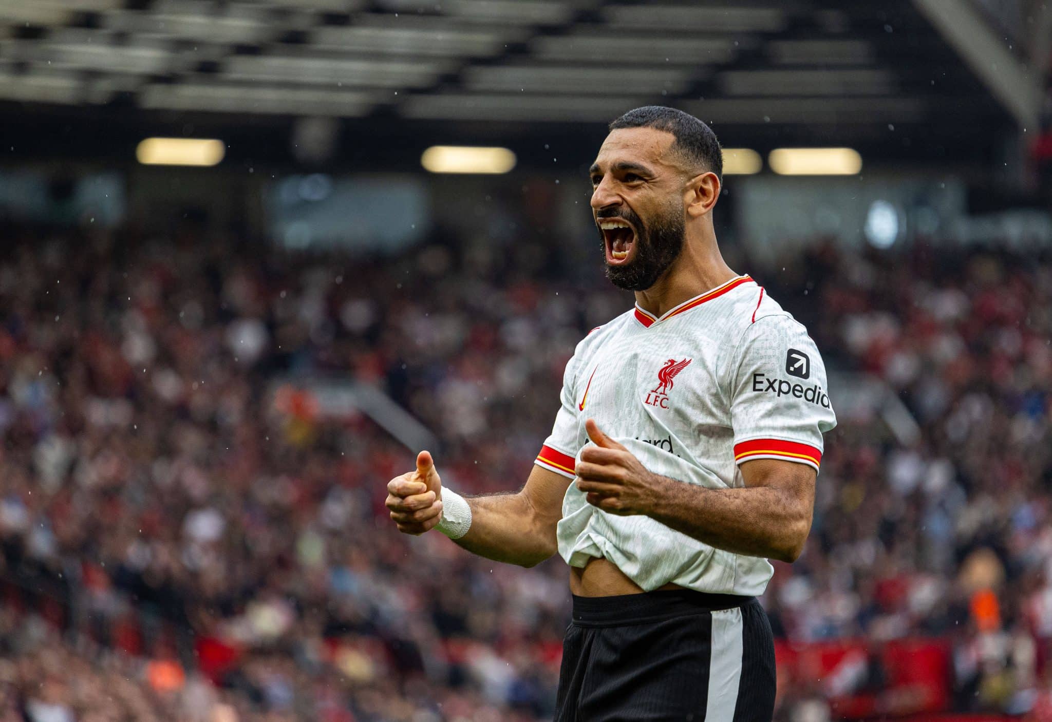 Salah comemora mais um gol pelo Liverpool nesta Premier League