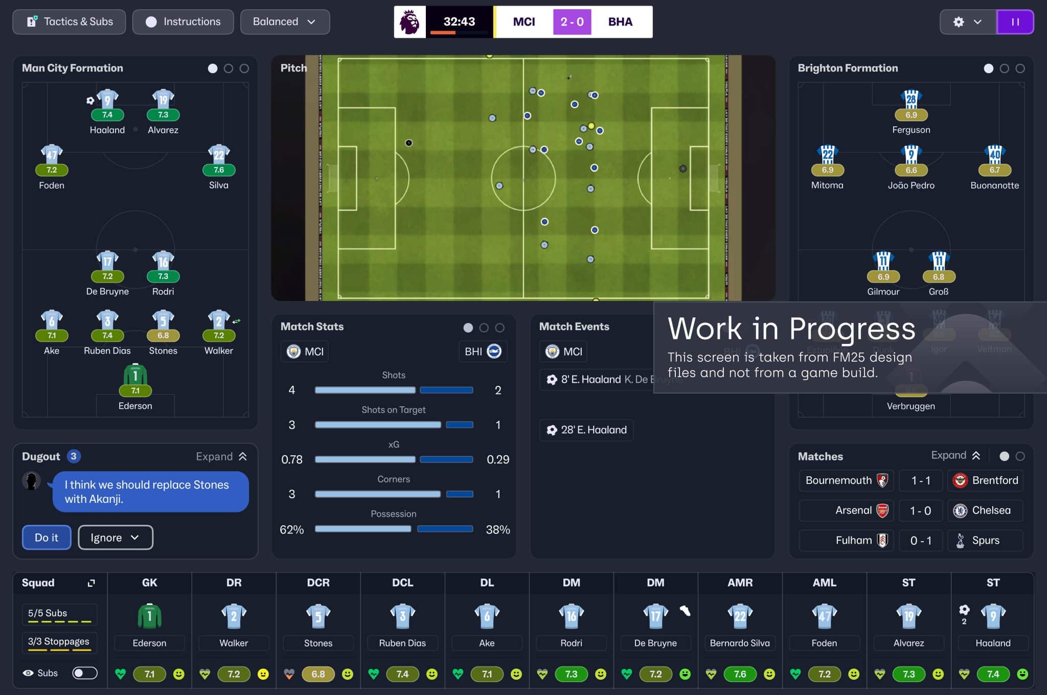 Foto: (Reprodu&ccedil;&atilde;o/Football Manager) - Captura de tela do poss&iacute;vel novo design do Football Manager 25