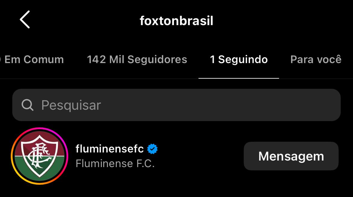 Em collab, Foxton se ligou ao Fluminense como '&uacute;nico parceiro' no Instagram, com feed e foto de perfil customizadas para o Tricolor - Foto: Reprodu&ccedil;&atilde;o