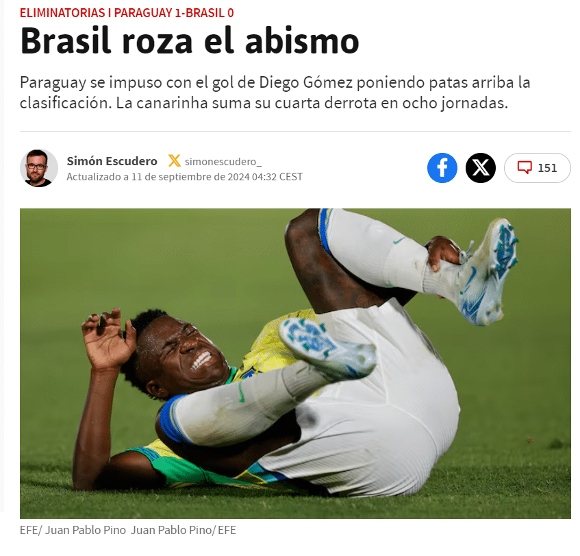 Jornal As escreve que Brasil est&aacute; &agrave; beira do abismo 