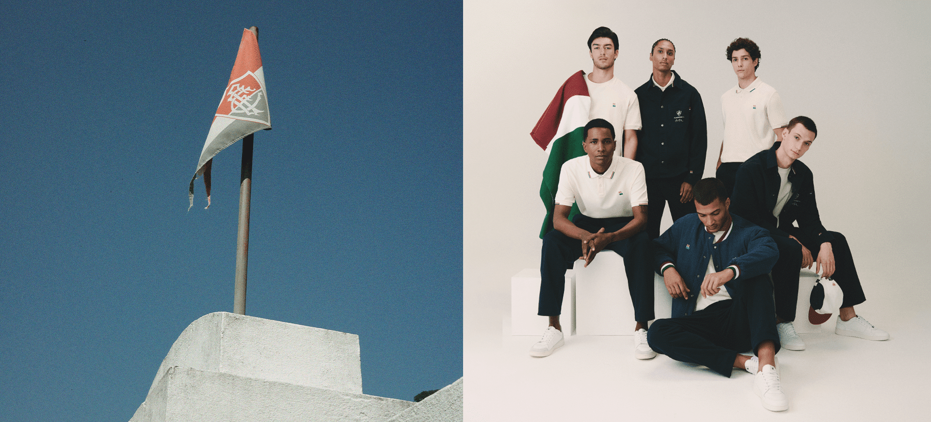 A Foxton mergulhou na hist&oacute;ria do Fluminense para produzir os uniformes de viagem do clube em collab exclusiva e limitada - Foto: Foxton