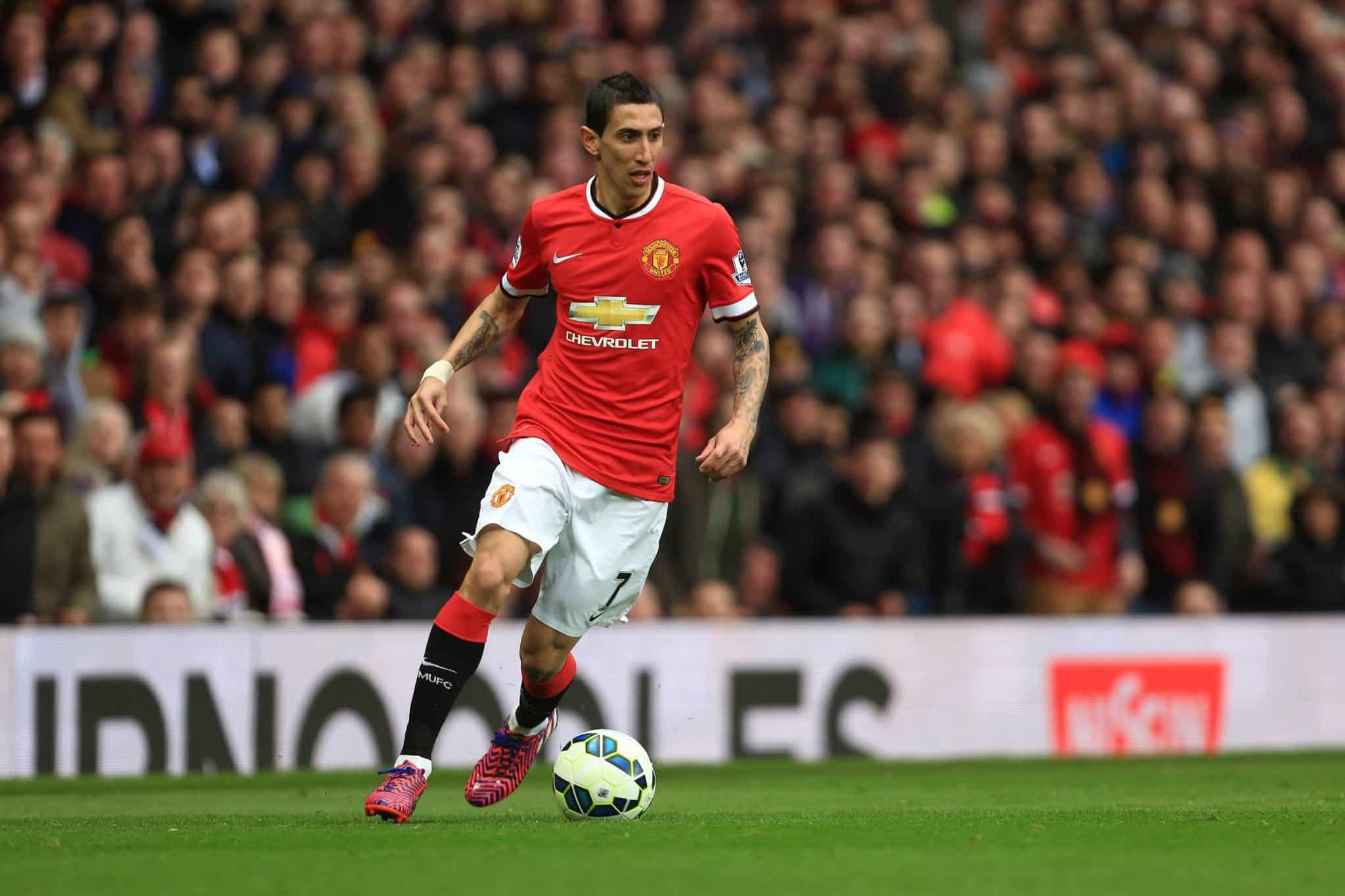 Di Mar&iacute;a em a&ccedil;&atilde;o pelo Manchester United