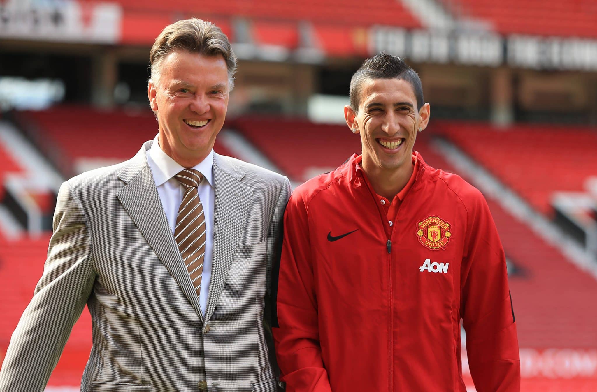 Di Mar&iacute;a e Van Gaal nos tempos de Manchester United