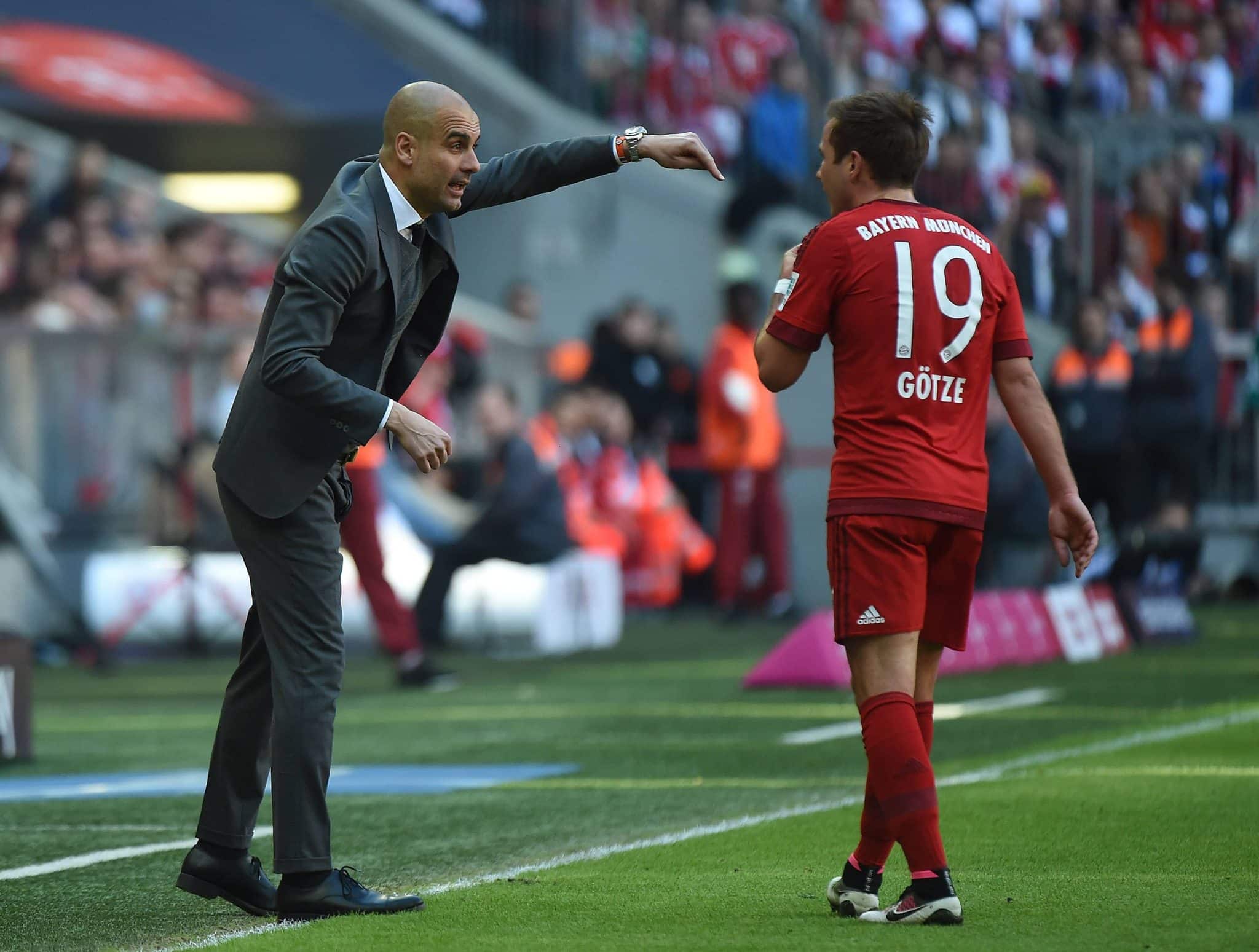 Gotze e Pep Guardiola no Bayern de Munique, em 2016. Foto: Imago