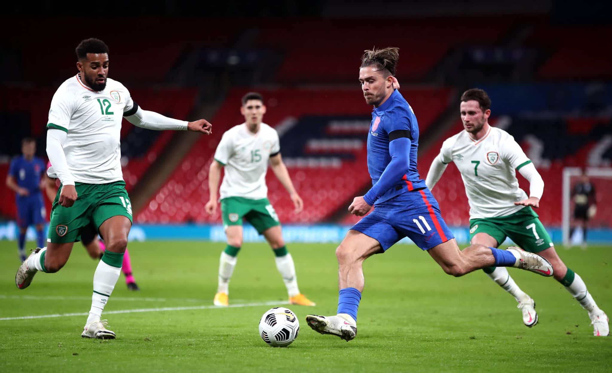 Foto: (Imago) - Jack Grealish em amistoso entre Inglaterra x Irlanda, em 2020