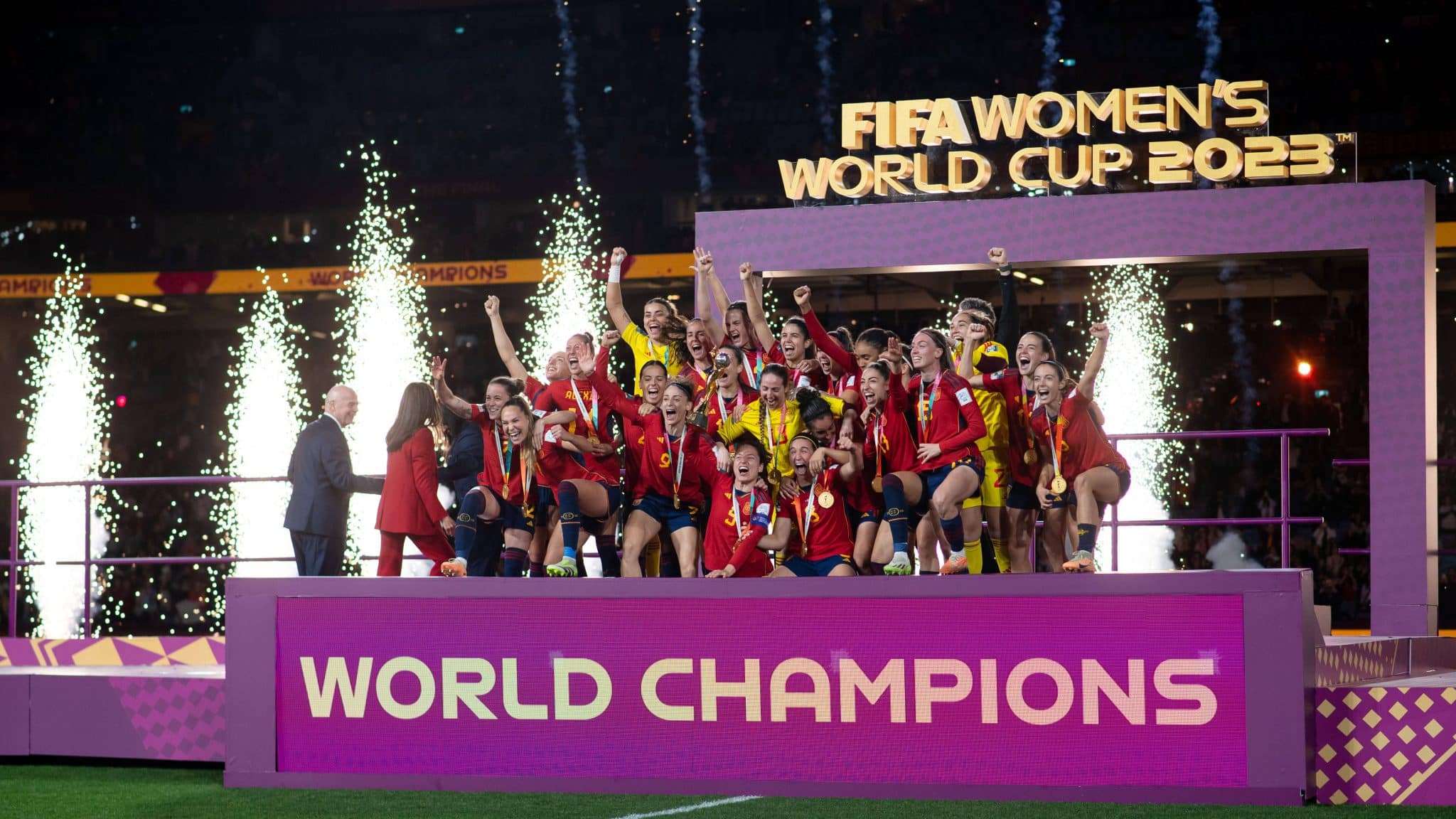 Espanha comemora t&iacute;tulo da Copa do Mundo feminina. Foto: Imago