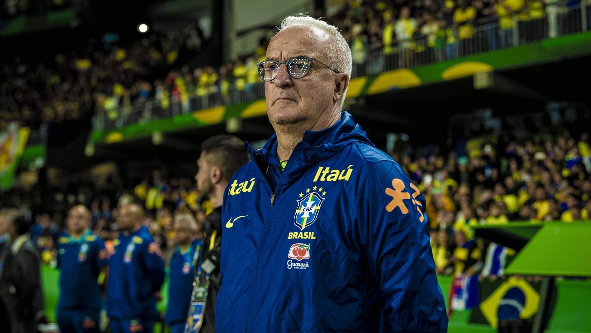 Dorival J&uacute;nior, t&eacute;cnico da Sele&ccedil;&atilde;o, durante a vit&oacute;ria sobre o Equador