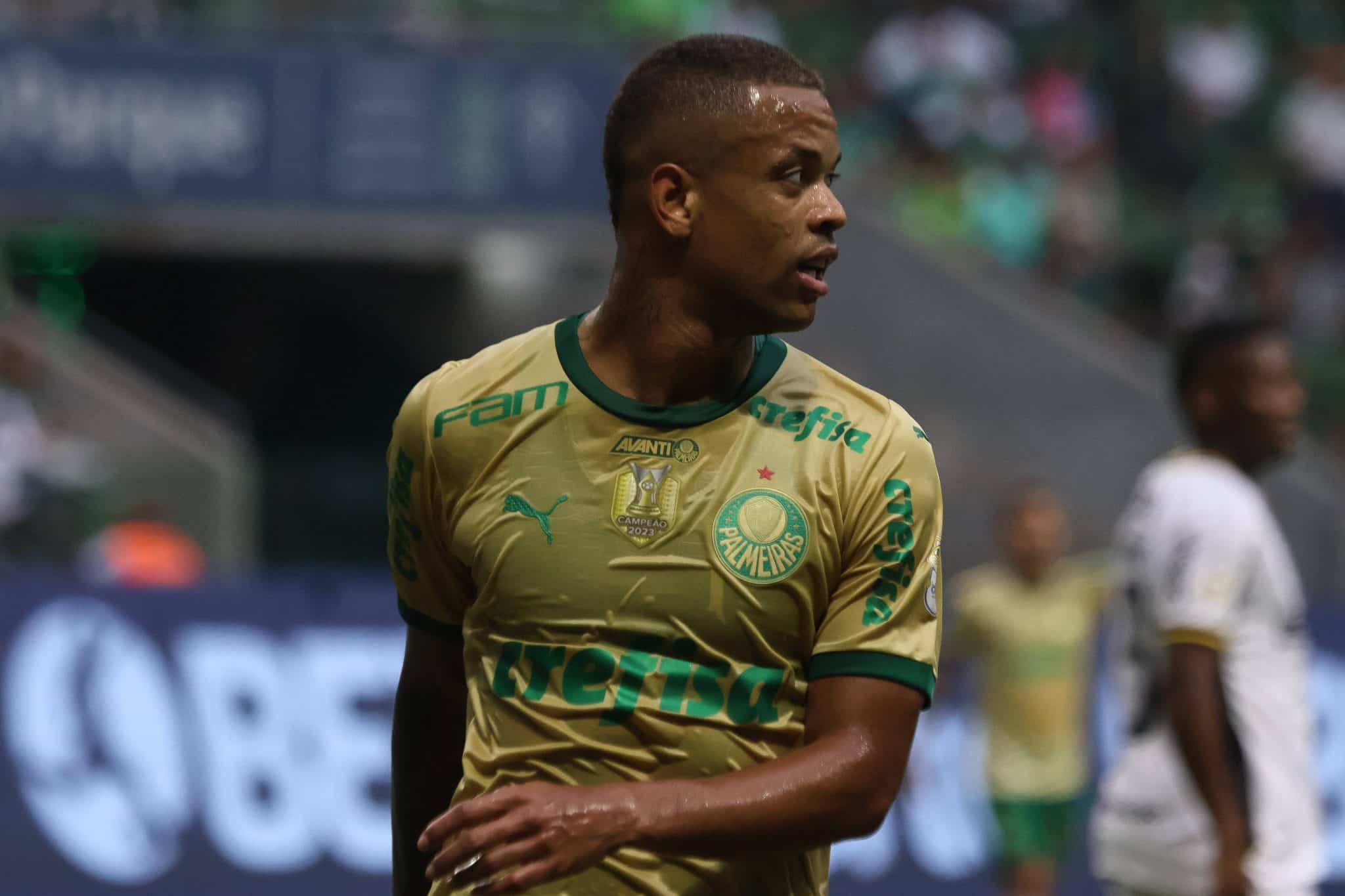 Caio Paulista, durante jogo do Palmeiras contra o Crici&uacute;ma, no Allianz Parque
