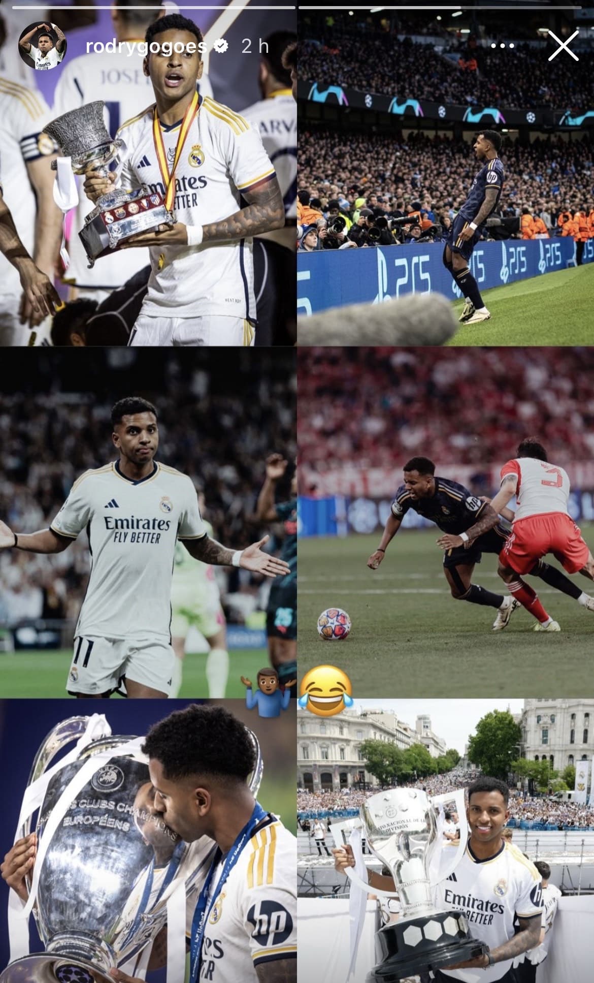 Postagem de Rodrygo no Instagram