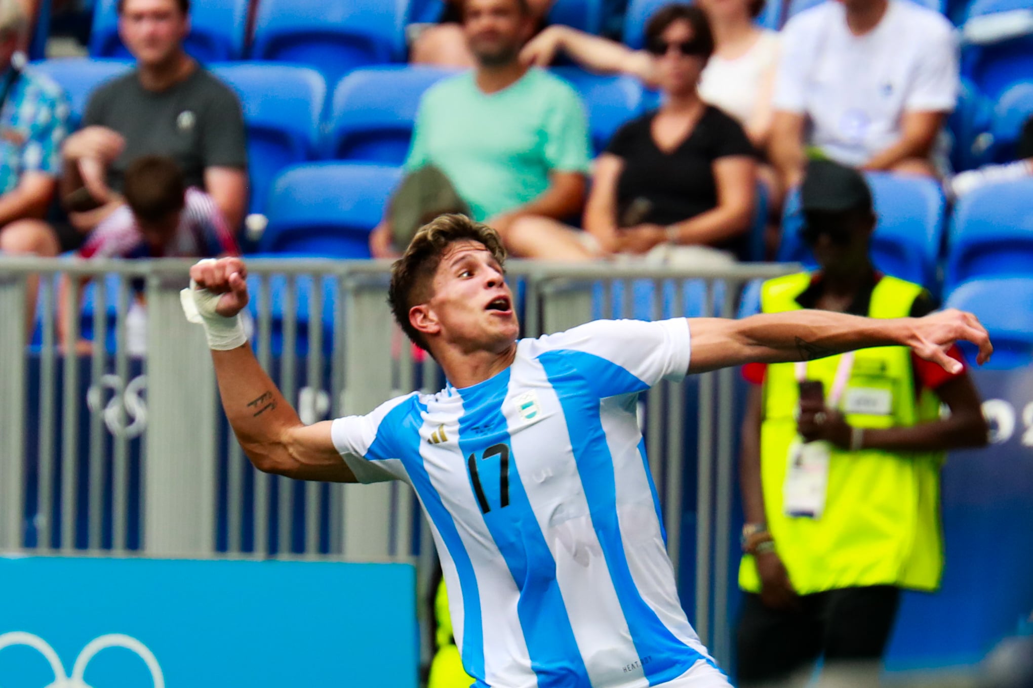 Giuliano Simeone pela sele&ccedil;&atilde;o argentina durante os Jogos Ol&iacute;mpicos de Paris 2024