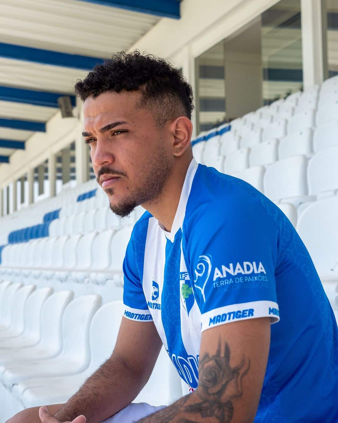 O atacante brasileiro Yan Lincon, do Anadia, de Portugal