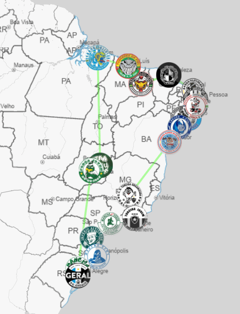 Mapa do Observat&oacute;rio Social do Futebol da Uni&atilde;o Dedo para o Alto