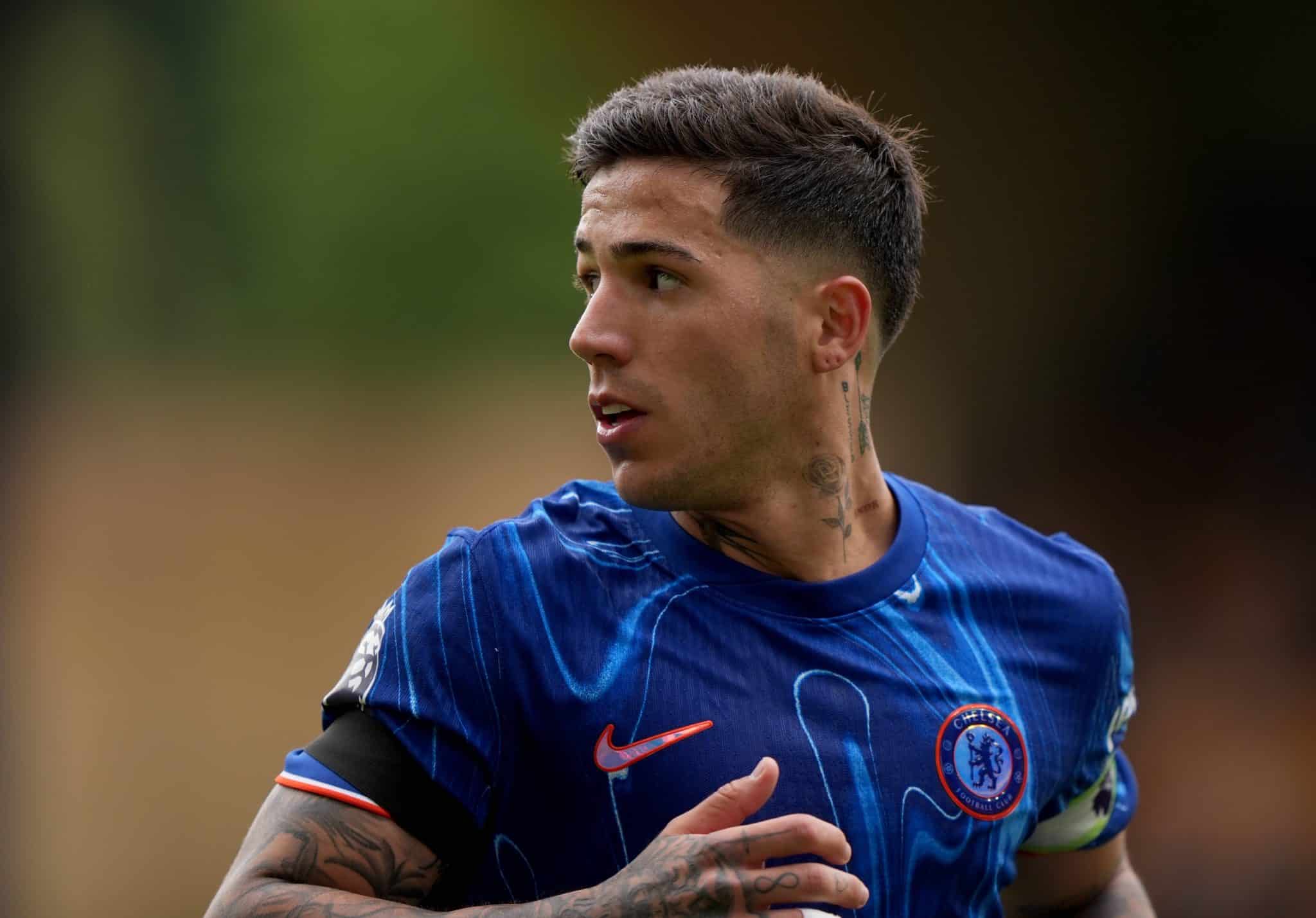 Enzo Fern&aacute;ndez em a&ccedil;&atilde;o pelo Chelsea 