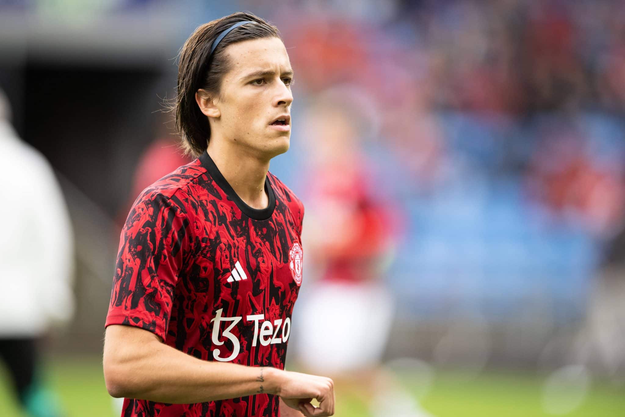 &Aacute;lvaro Carreras pelo Manchester United na pr&eacute;-temporada 2023/24. Foto: Icon Sport