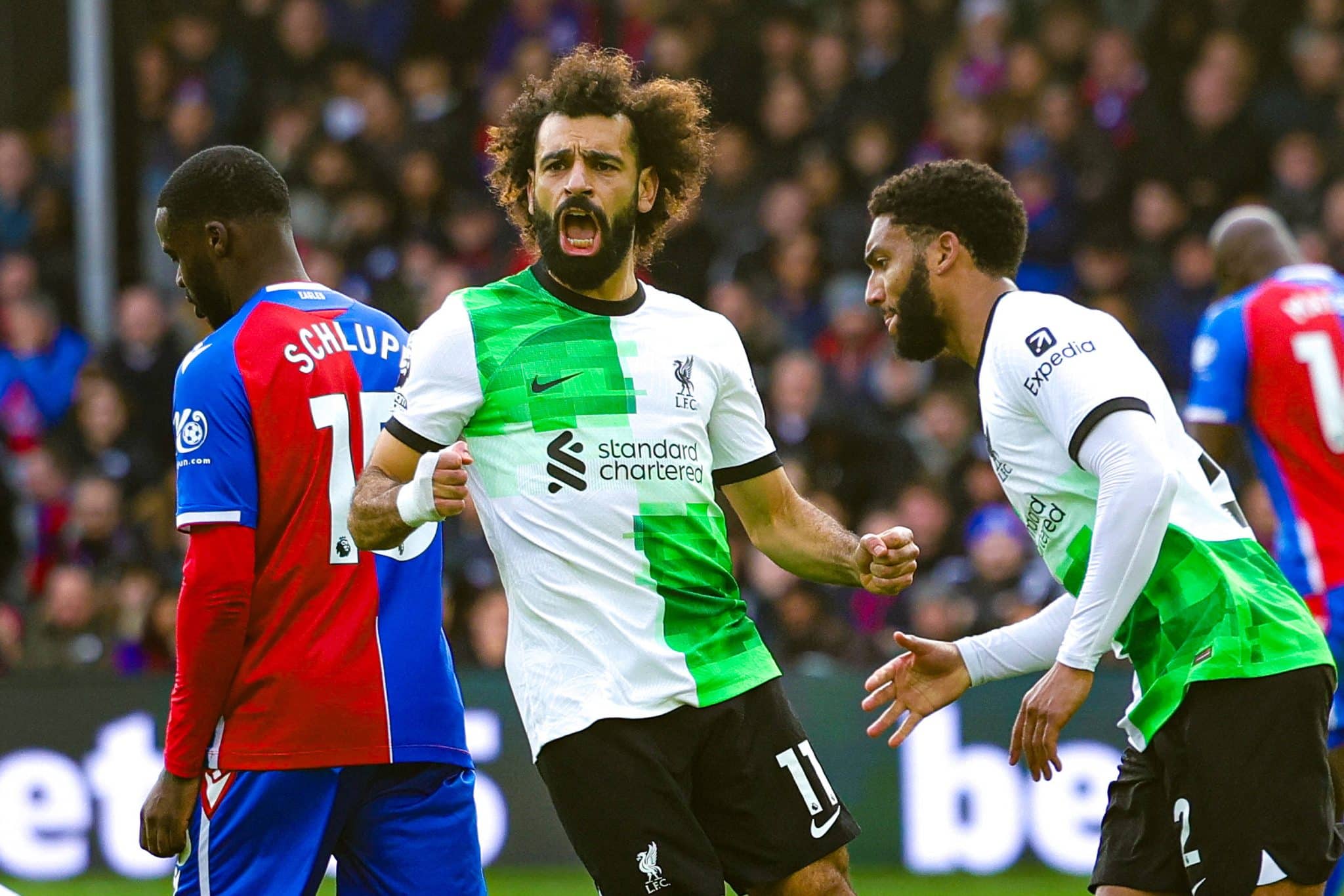 Salah marca contra o Crystal Palace. Foto: Imago