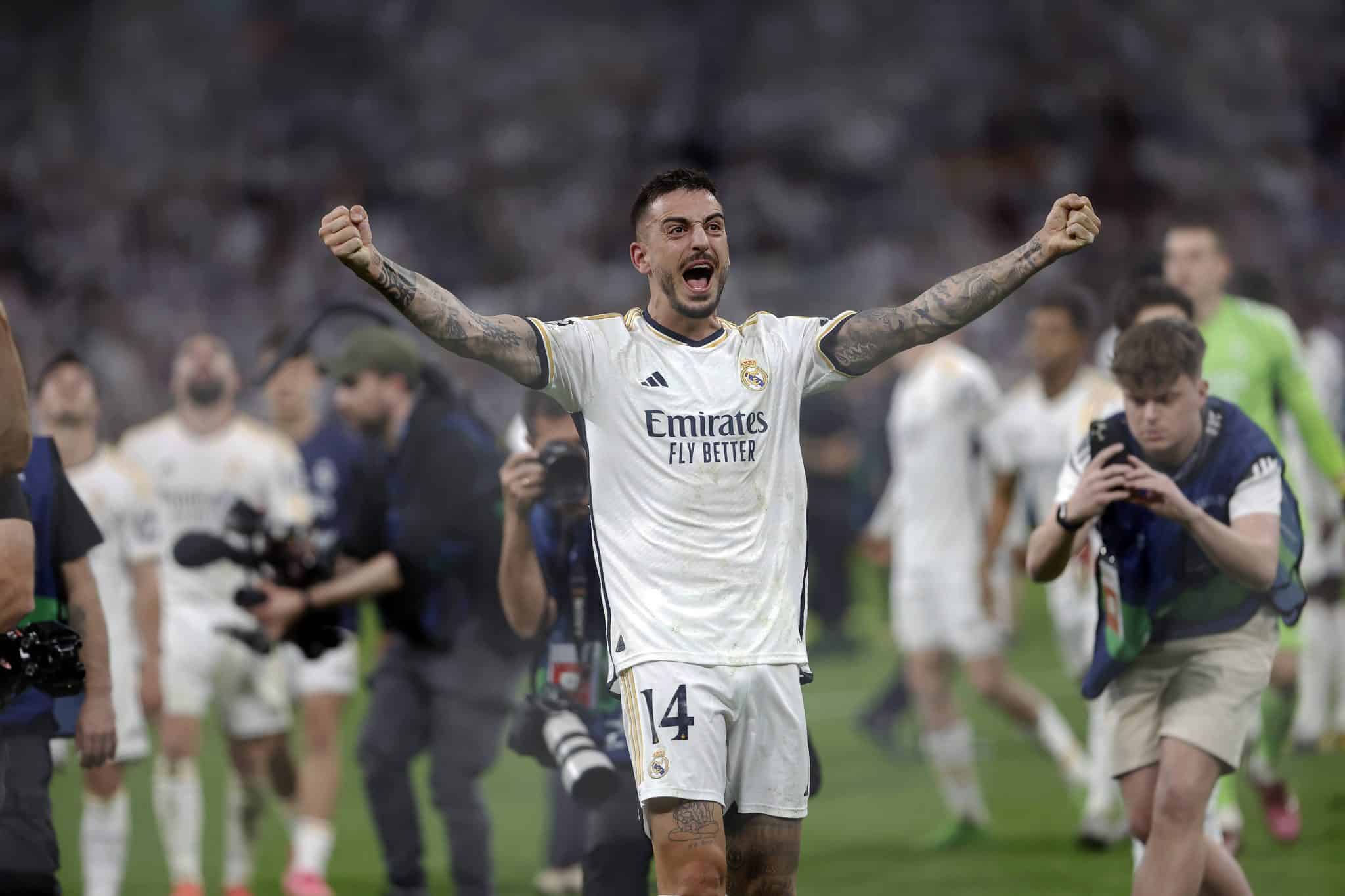 Joselu celebra hist&oacute;rica classifica&ccedil;&atilde;o madridista diante do Bayern