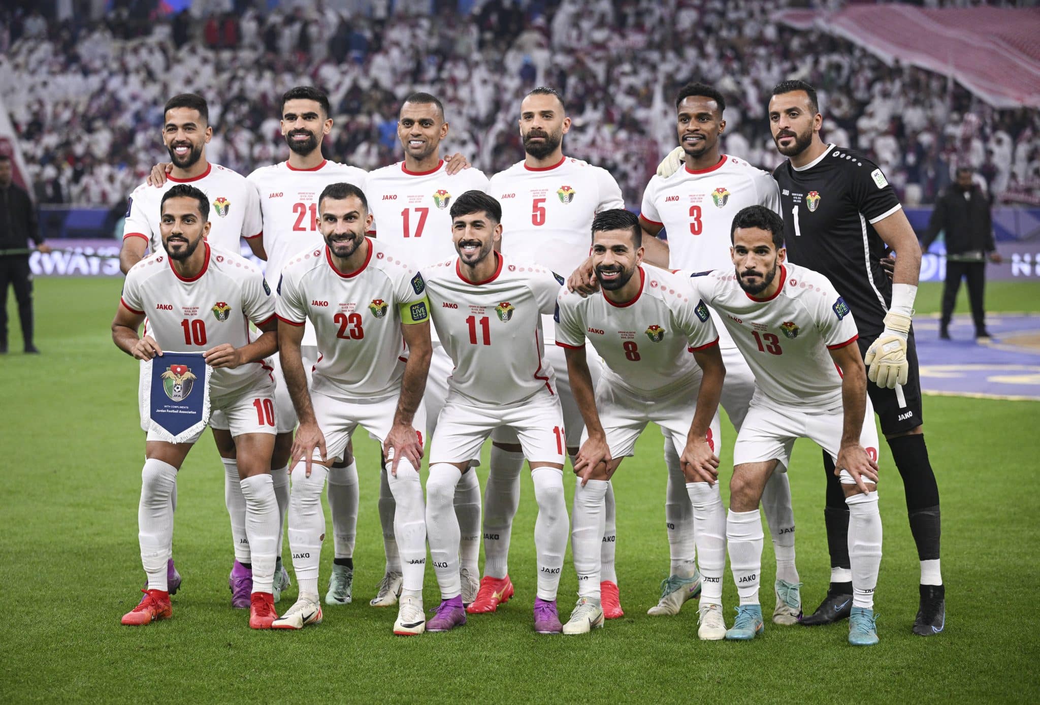 Sele&ccedil;&atilde;o da Jord&acirc;nia antes da final da Copa da &Aacute;sia