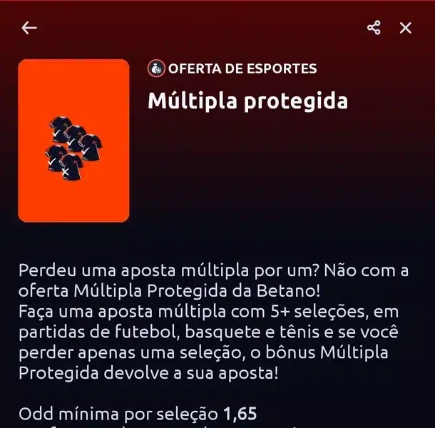 Captura de tela da p&aacute;gina do recurso &ldquo;M&uacute;ltipla Protegida&rdquo; da Betano
