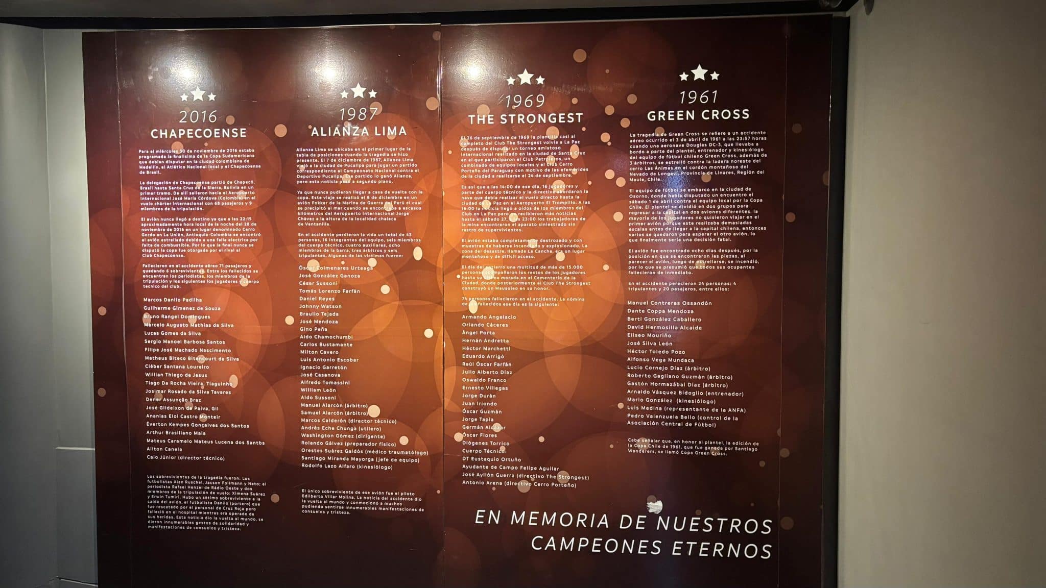 Memorial aos "Nossos Campe&otilde;es Eternos"