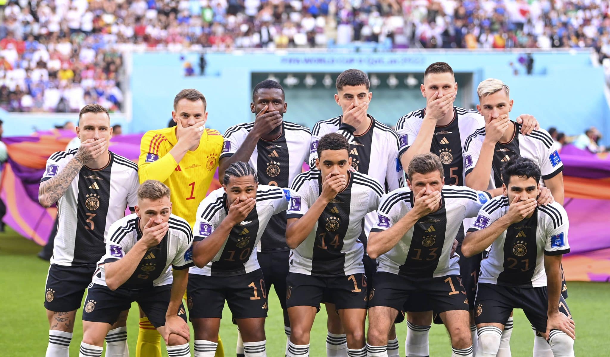 Foto: (Imago) - Protesto da Alemanha na Copa do Mundo do Catar