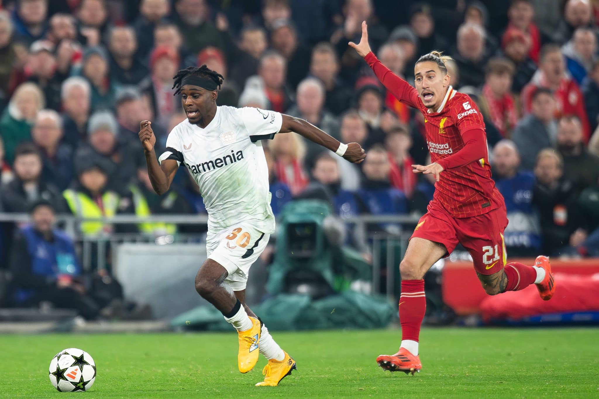 Jeremie Frimpong, lateral do Leverkusen. Foto: Imago