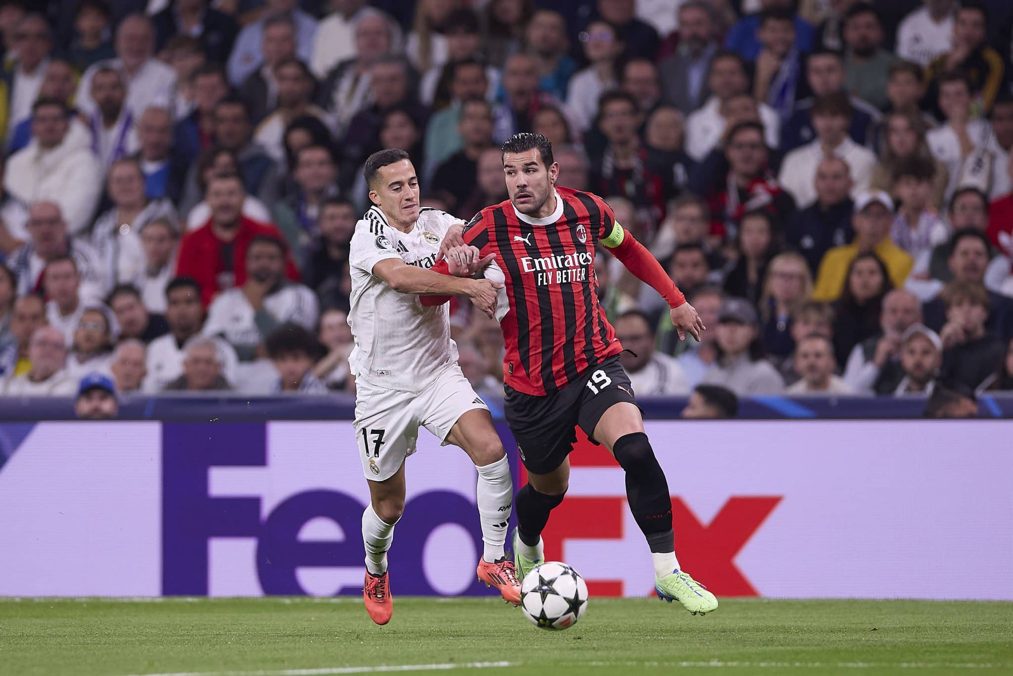 Theo Hern&aacute;ndez foi titular na vit&oacute;ria do Milan sobre o Real Madrid, pela Champions League 