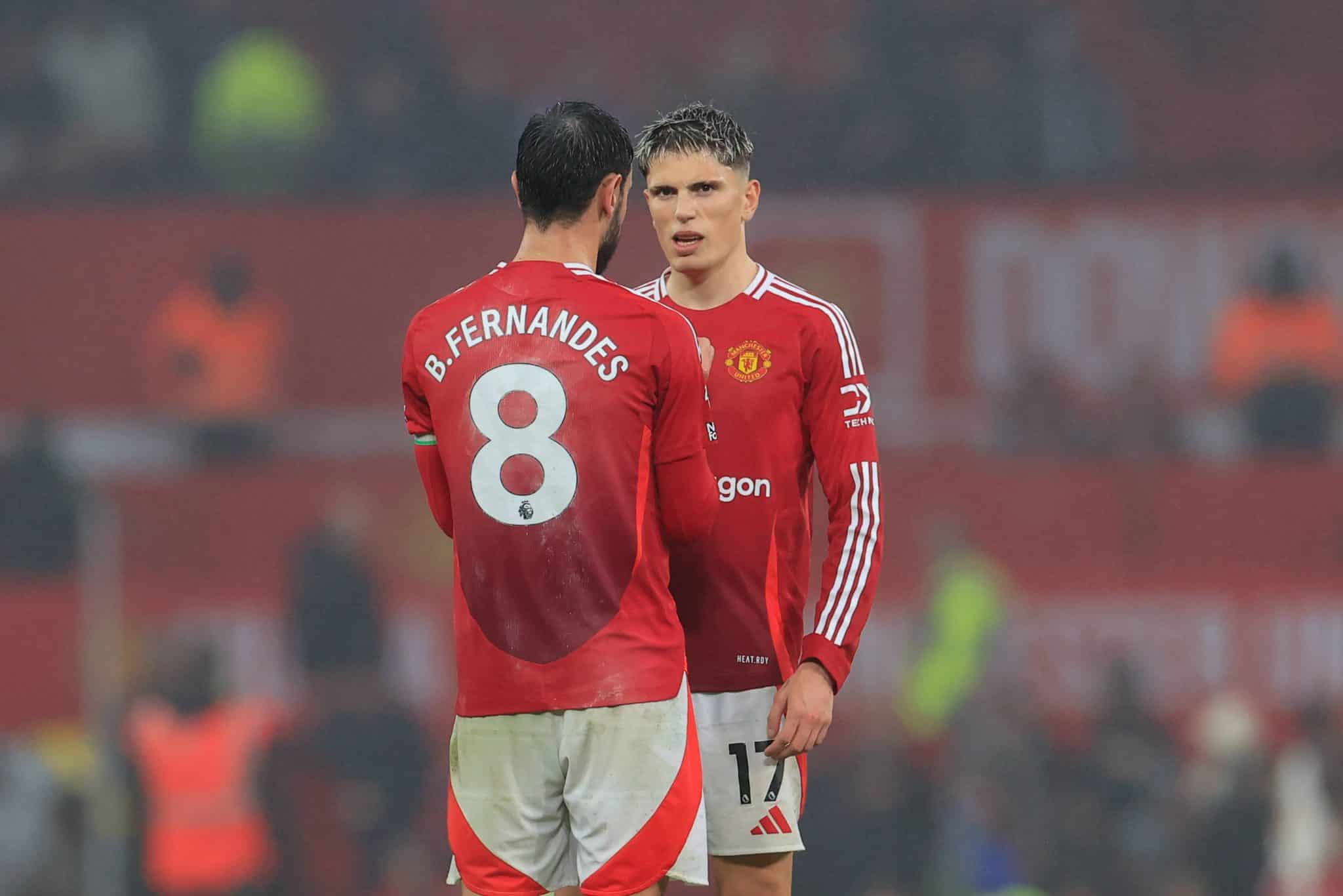 Bruno Fernandes e Alejandro Garnacho. Foto: Imago