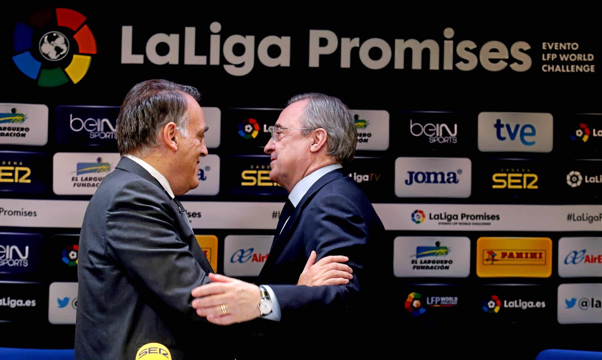 Javier Tebas e Florentino P&eacute;rez Real Madrid La Liga