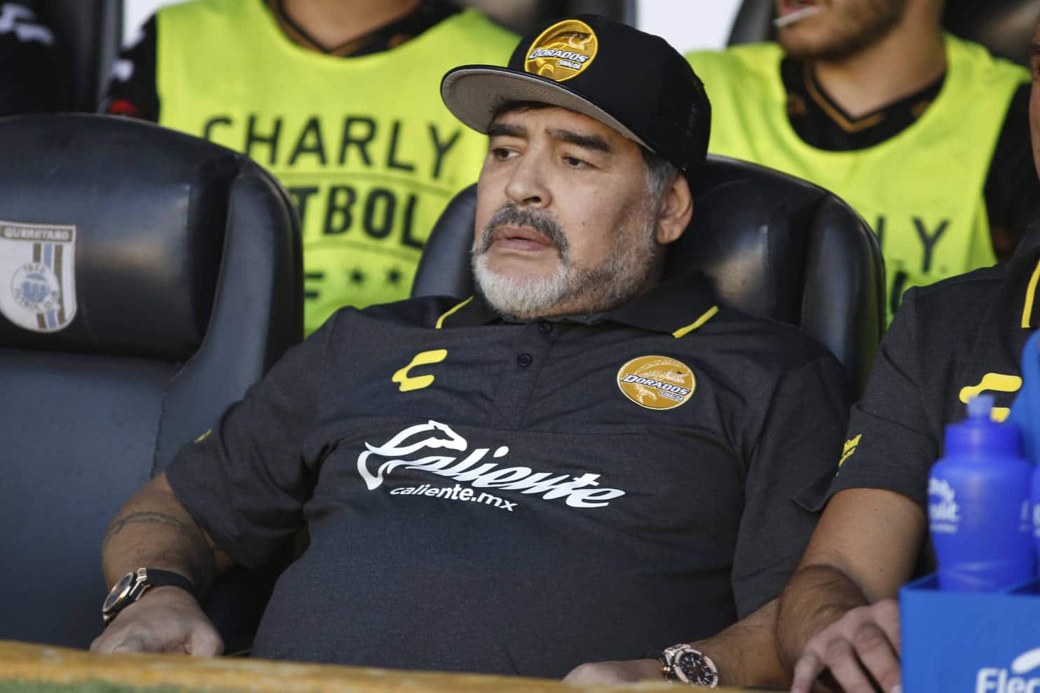Maradona como t&eacute;cnico do Dorados Sinaloa em 2019